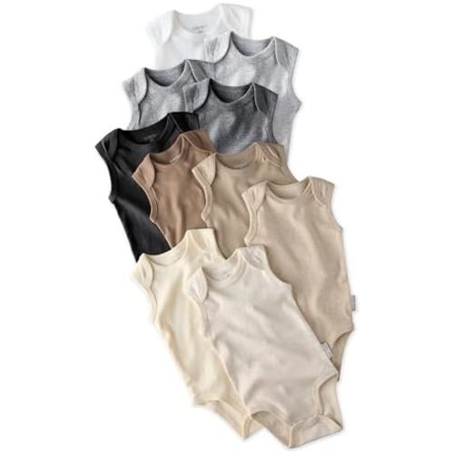 Sam 10-Pack Sleeveless Bodysuits​ 100% Organic Cotton for Baby Boys & Girls