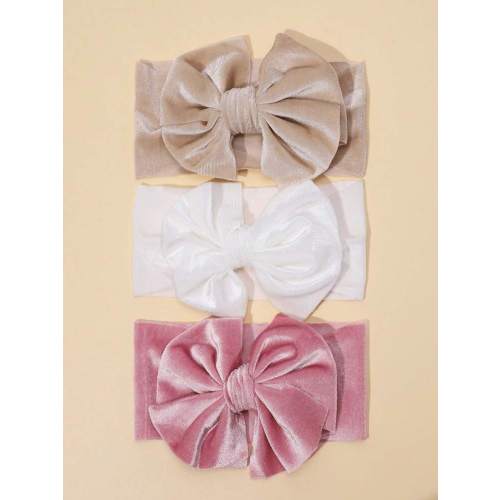 3pcs/Set Baby Girls' Soft Comfortable Velvet Bow Headbands, Suitable For Everyday Use, Autumn/Winter | SHEIN USA