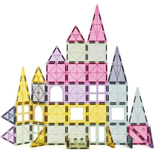 Magnetic Tiles 40pcs Morandi 3D Building Tiles Kids Toys for 3 4 5 6 7 8+ Years Old Boys Girls Magnet Toys STEM Educational Learning Magnet Toy Set
