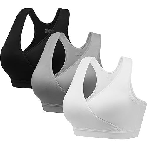 HBselect Nursing Bras for Breastfeeding, Maternity Nursing Sleep Bra Wireless Pregnancy Sleep Bralette 3/5 Pack