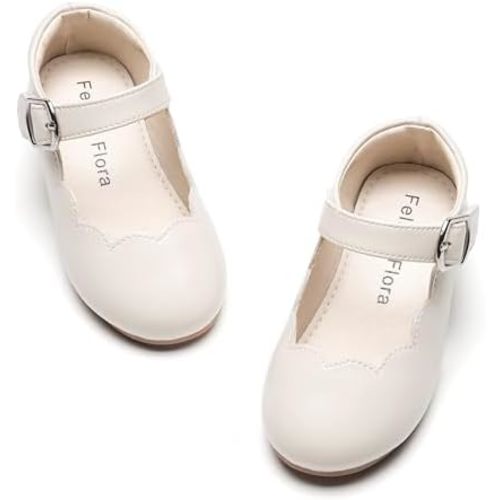 Felix & Flora Toddler Flower Girl Dress Shoes - Baby Girl Ballet Mary Jane Flats for Party School Wedding