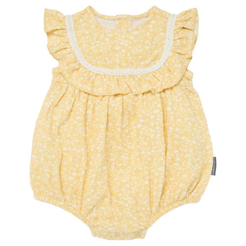 Baby Girls Yellow Vine Flower Ruffle Bubble Romper – Gerber Childrenswear