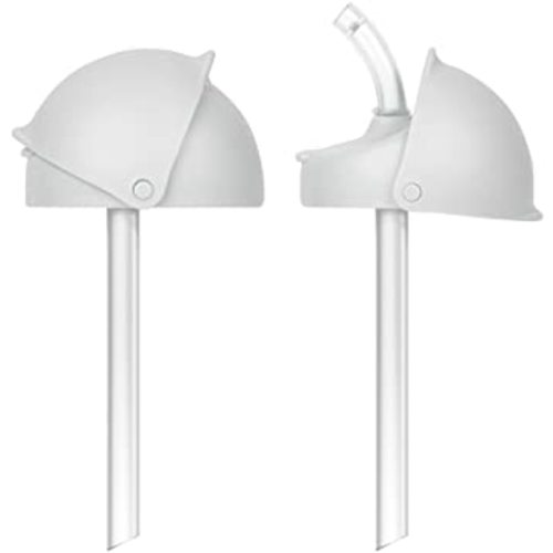 Boon NURSH Silicone Conversion Top Turns Baby Bottles into Straw Sippy Cups, Clear, 2 Count