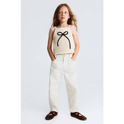 COTTON TWILL BARREL TROUSERS