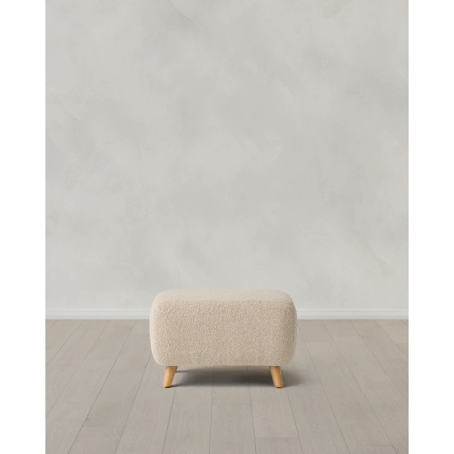 Teddy Boucle Ottoman in Oatmeal