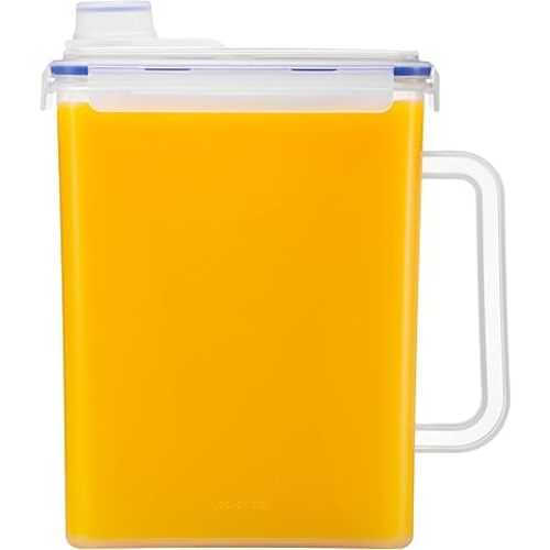 LocknLock Aqua Fridge Door Water Jug | Clear Pitcher | BPA Free Plastic Pitcher with Lid | 1 Gallon Pitcher with Lid for Water, Juice, Tea & More Beverages, Clear