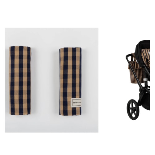 Strap Protector Navy + Caramel · Minicoton