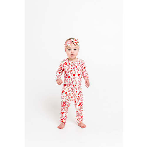 No Greater Love Pink Footless Onesie Bamboo – Holy Pals