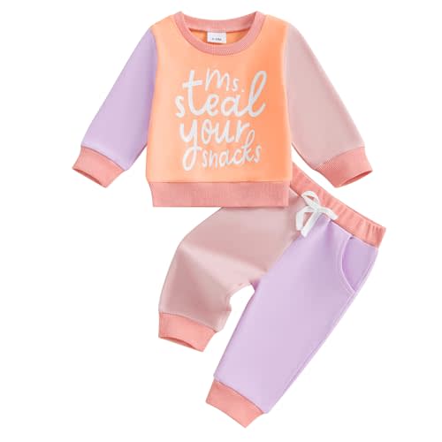 BHGHB Toddler Baby Girl Fall Outfits Letter Sweatshirt Top Elastic Waist Pant Infant Newborn Girl Winter Clothes Set