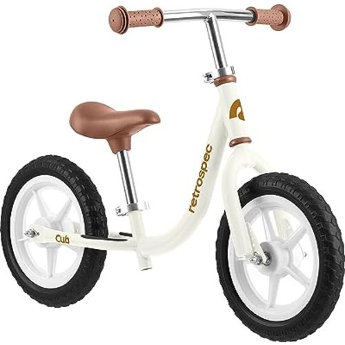 Retrospec Cub Toddler Balance Bike for Ages 18 Months - 3 Years - 12in No-Pedal Beginner Bicycle with Adjustable Seat, Puncture-Proof Tires & Safe Low Frame Design