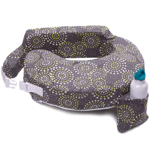 My Brest Friend Original Nursing Pillow, Grey and Yellow Fireworks