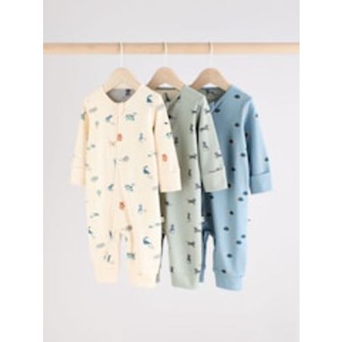 Buy Teal Blue Baby Printed Zip Sleepsuits 3 Pack (0mths-3yrs) from Next USA