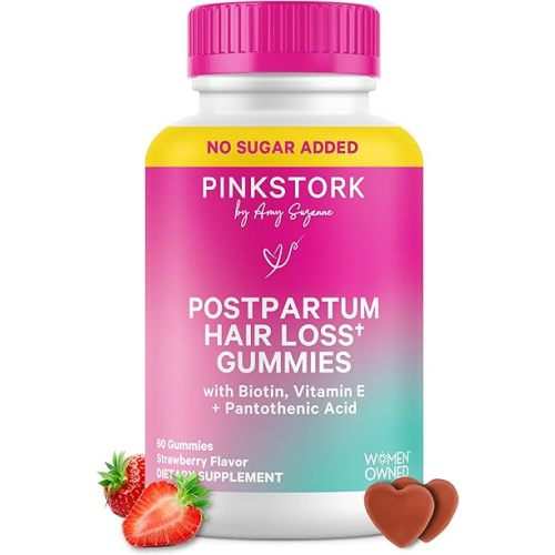 Pink Stork Postpartum Hair Loss Gummies, 60 Count