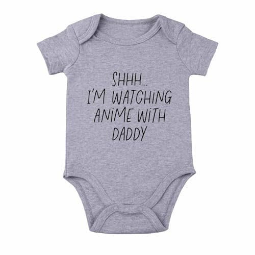 SproutJoy Shh I'm Watching Anime with Daddy Baby Bodysuit Funny Baby Bodysuit Unisex
