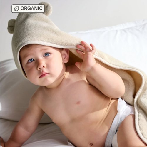Organic Hooded Baby Towel with Ears (Natural) – Parachute Home