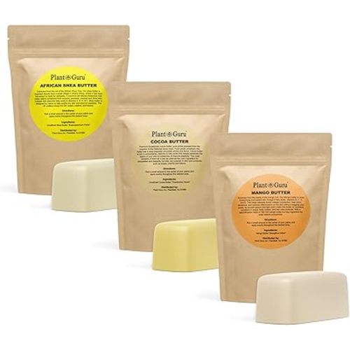 Shea, Mango and Cocoa Butter 1 lb. Bars Variety Bundle Pack - 100% Pure Natural Unrefined - Ideal Moisturizer For Dry Skin, Body, Face And Hair Growth. Great For DIY Soap and Lip Balm Making.