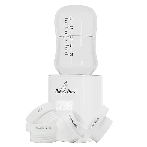 Baby’s Brew 3.0 Portable Bottle Warmer Adapter Set, Breastmilk, Formula & Water Warmer, Smart Sensor Technology, Leak-Proof, Travel-Friendly, BPA-Free, | Single Warmer with 4 Adapters