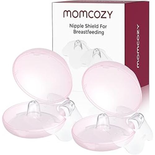 Momcozy Nipple Shield, Floral Contact Nipple Shield for Breastfeeding Moms with Flat or Inverted Nipples, Made Without BPA/BPS (2 Pairs, 17mm)