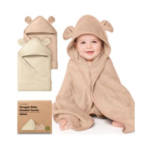 2pk Snuggle Baby Towels with Hood for Newborn Girls, Boys, Toddlers, Soft & Absorbent Hooded Baby Bath Towels
