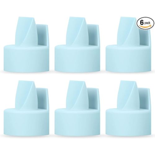 [6-Count] Papablic Duckbill Valves, Replacement Milk Valves Compatible with Spectra S1 S2 and Medela Breast Pumps Accessories, BPA & DEHP Free, Blue