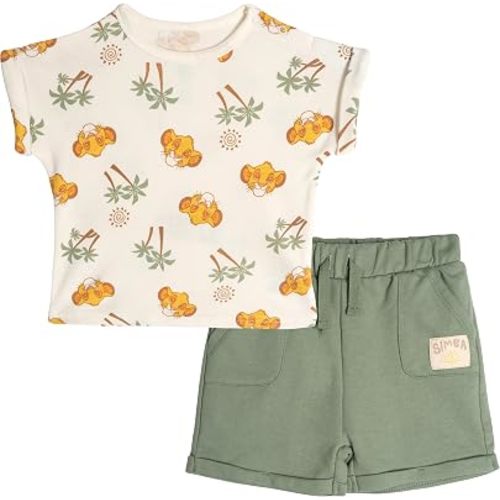 Disney T-Shirt and French Terry Shorts Outfit Set Newborn to Little Kid Sizes (Newborn - 5)