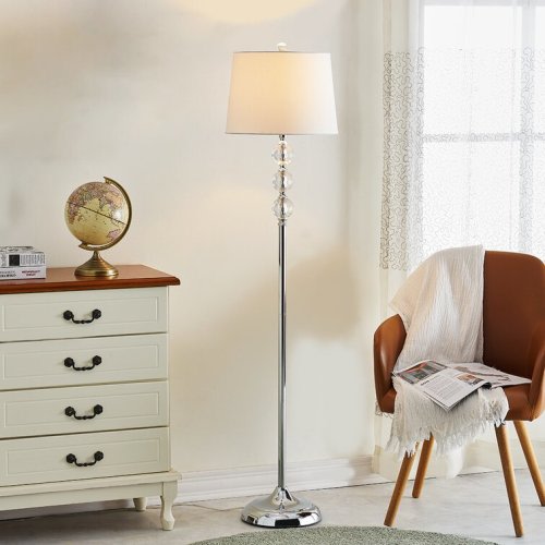 Alexys 62'' Chrome, Clear, Silver Accent Floor Lamp