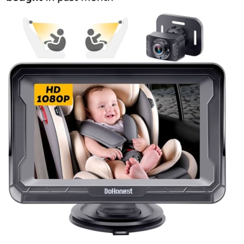 DoHonest Baby Car Camera HD 1080P - Rear-Facing Car Baby Monitor with Night Vision, Adjustable View Angle, Easy Setup, Anti-Glare Display, Safety for Kids & Infants