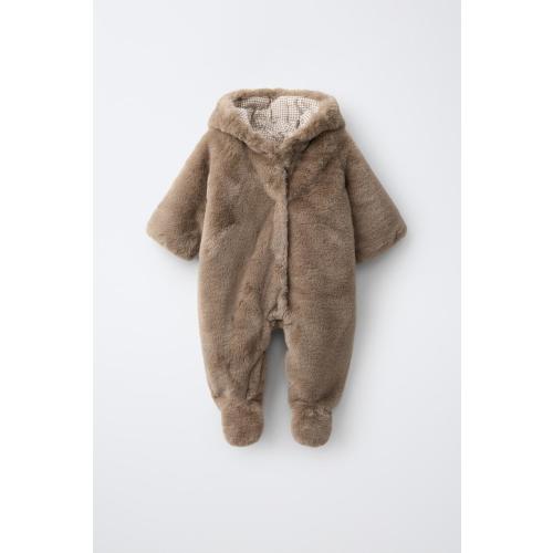FAUX-FUR EAR HOODIE - Mink | ZARA United States