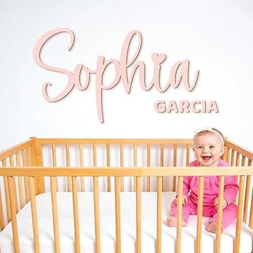 Personalized Wooden Name Sign for Nursery, Nombres Personalizados para DecorarWall, Custom Baby Letters Sign for Kids Room Decor, Personalized Baby Gifts for Girls&Boys
