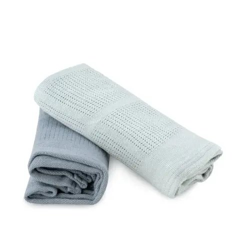 Little Bamboo 2 Pack Cellular Blanket Retro Blue | Baby Bunting AU