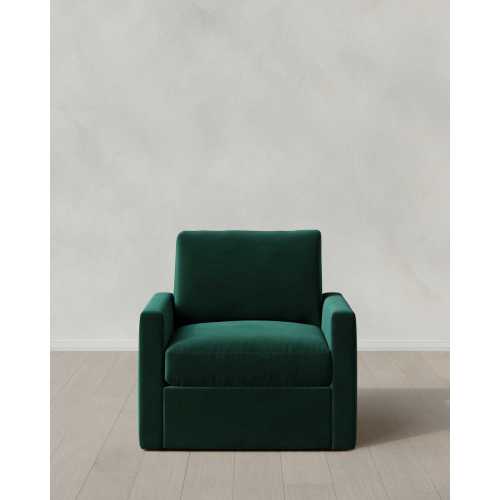 Brennan Performance Velvet Swivel Chair in Spruce