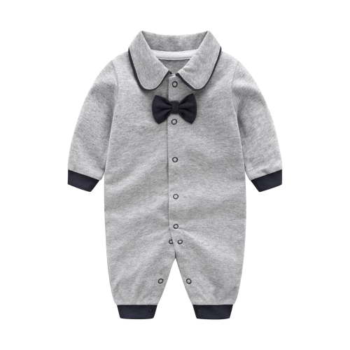 YDOJG Onesies For Baby Boys Bow Long Sleeve Outsie Bodysuit Banquet Wedding Jumpsuit Clothes For 0-3 Months