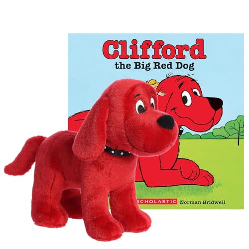 Aurora World Clifford The Big Red Dog Standing 10" Plush and Paperback Storybook Gift Set