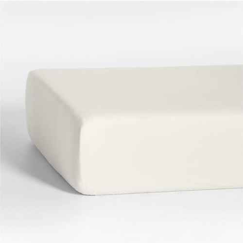 Cozy Cloud Pampas Ivory Washed 100% Organic Cotton Baby Crib Fitted Sheet