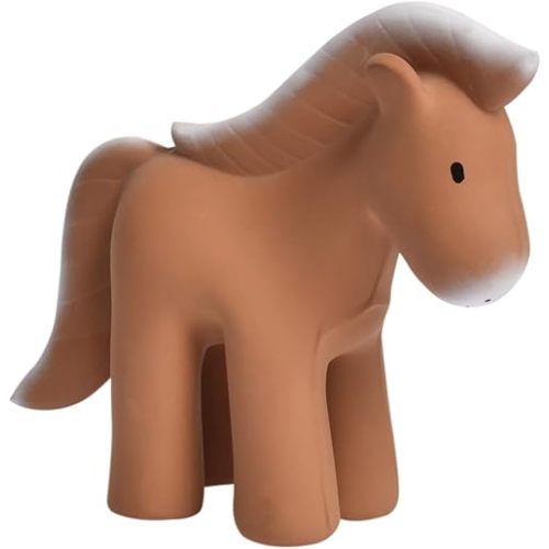 Tikiri My First Farm Animal Horse Natural Rubber Rattle (Brown)