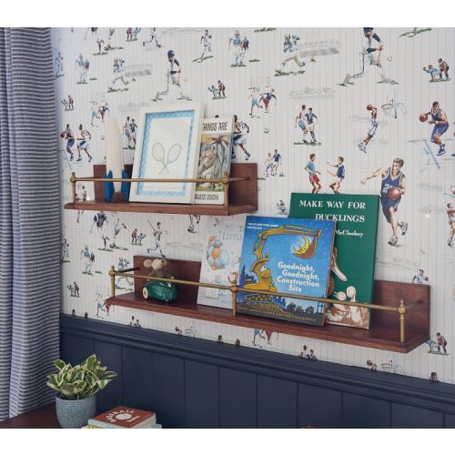 Rail Shelf – Heritage Walnut & Brass | Pottery Barn Kids