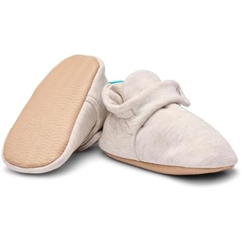 Ten Little Everyday Baby Booties - 100% Organic Cotton, Seamless SoftLoom Interior, Non-Slip, Breathable & Adjustable Newborn Booties for Girls & Boys - Best Newborn Gift for Baby Registry and Baby Shower