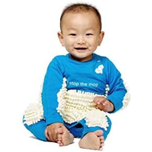 Cute Baby Mop Onesie, Funny Long Sleeve Romper, Perfect for a Crawling Baby