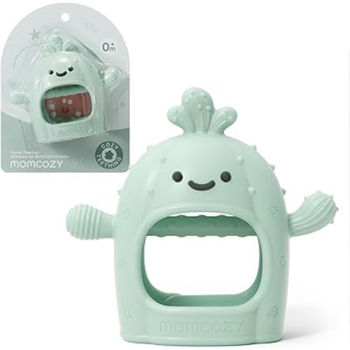 Baby Teething Toys, Food Grade Silicone Baby Teether，Teething Mitten for Babies 0–6 Months，Teethers for Babies 6–12 Months，Anti Drop Wrist Teether with Multiple Chew Points， Mint Green