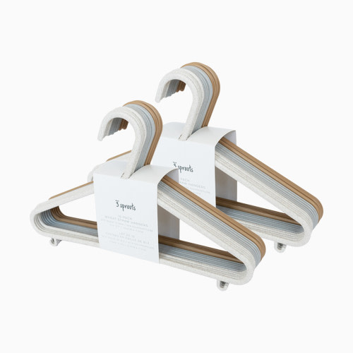 3 Sprouts Wheat Straw Hangers - Neutral Assorted, 30