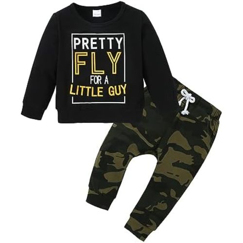 YALLET Toddler Boy Clothes Short Sleeve Boys Outfits T-Shirt Ripped Jeans Baby Clothing Pants Set 12 Months-5 Years