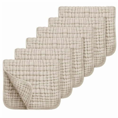 Jodue Clearance Muslin Burp Cloths 100% Cotton Large 20''x10'' Baby Essentials, Extra Soft and Absorbent Baby Burping Cloth for Boys Girls, Gray, 6 Pack