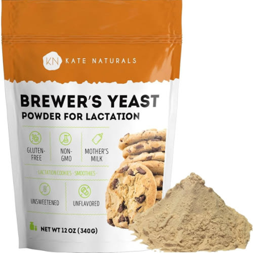 Kate Naturals Brewers Yeast Powder for Lactation Support & Nursing Moms. Debittered Brewer's Yeast for Lactation Cookies & Lactation Supplement (12oz, Gluten Free, Non-GMO)