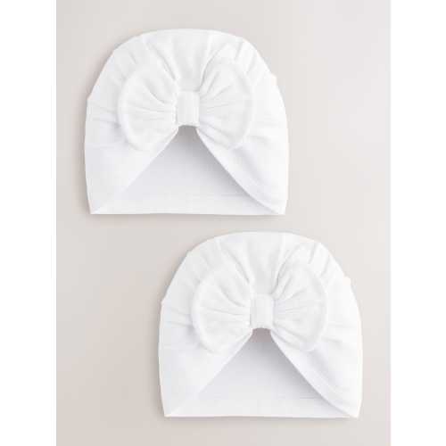 White Baby Turban 2 Pack (0-18mths)