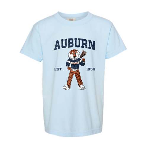 The Cheers For Aubie | Youth Chambray Tee – Scarlet & Gold