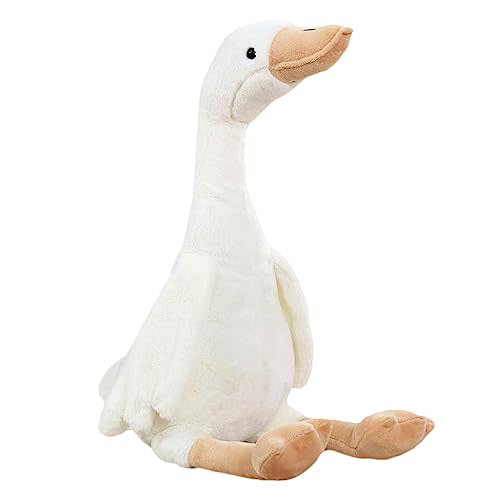 zhidiloveyou 15.7" Goose Plush Stuffed Animal, Cuddly Stuffed Swan Toy for Kids Adults, White