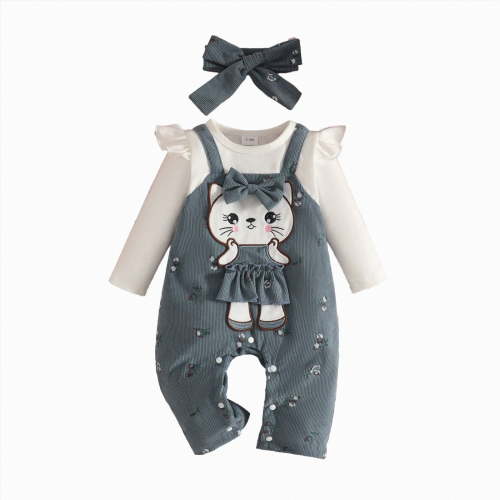 Kogui Baby Outfit Coming Home Outfit Girl Long Sleeve Romper Pants Baby Girl Outfits Sets Baby Girl Outfit 0 3 6 9 12 18 Months (Navy,0-3 Months)