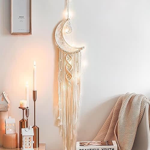 Dream Catchers for Adults, Girls, Boys - Handmade Boho Hanging Wall Decor for Bedroom, Living Room, Nursery - Teen Girl and Women Gifts for Christmas/Thanksgiving Day/Party (Beige)