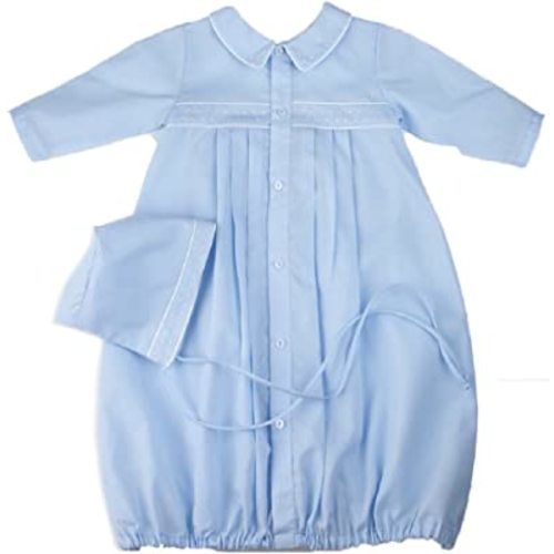 Feltman Brothers Boys Blue Dot Take Me Home Gown & Cap Newborn