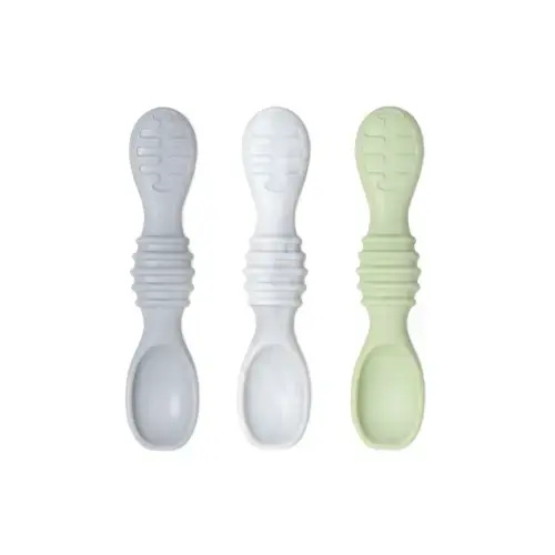 2 in 1 Silicone Baby Spoons For Self-Feeding 3 mos & up | Bumkins Baby